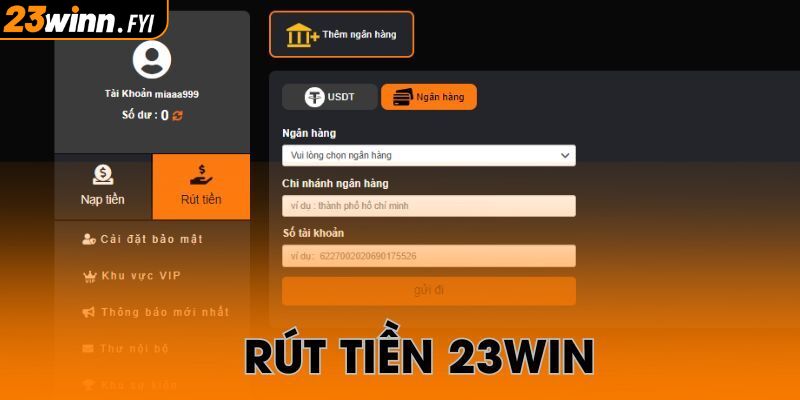 Điều kiện thực hiện rút tiền 23WIN cơ bản, đơn giản